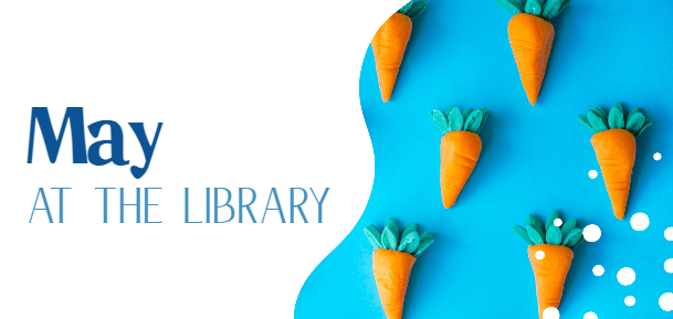 Carrots on Blue Background with white waves and dots graphics