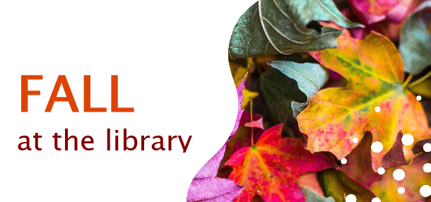 Colorful Fall Leaves with white waves and dots graphics