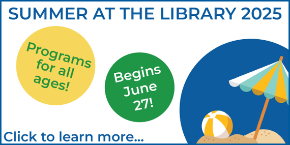 Image promoting summer at the library.