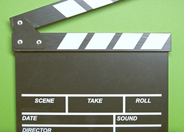 Movie Clapboard on Green background