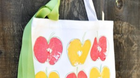 fruit stamped tote bags