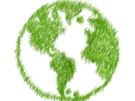 Earth day planet green icons grassy recycle eco