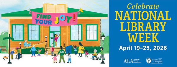 a decorative banner image to celebrate national library week, April 19-25