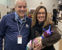 Waukesha Public Library Director Bruce Gay with radio host Sandy Maxx.