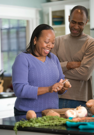 Couple Cooking in a Kitchen Together
