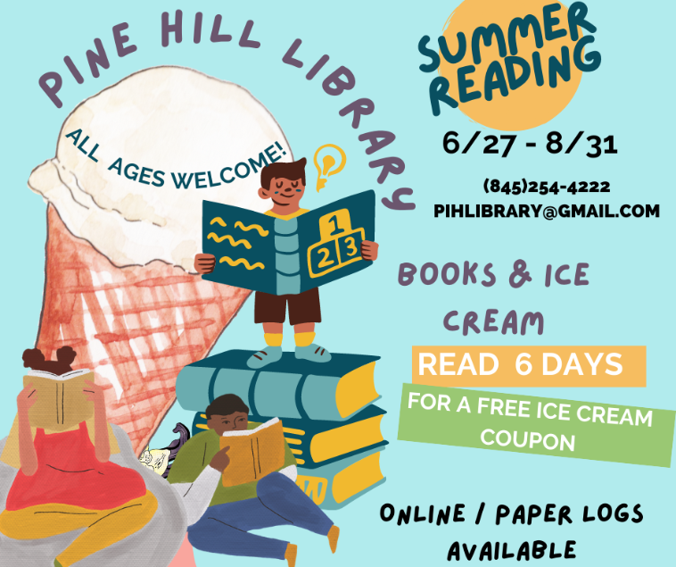Summer Reading Flyer with ice cream and books